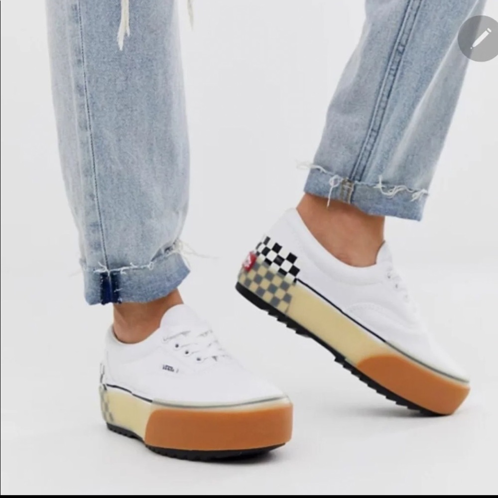 Vans Era Stacked White Checkerboard